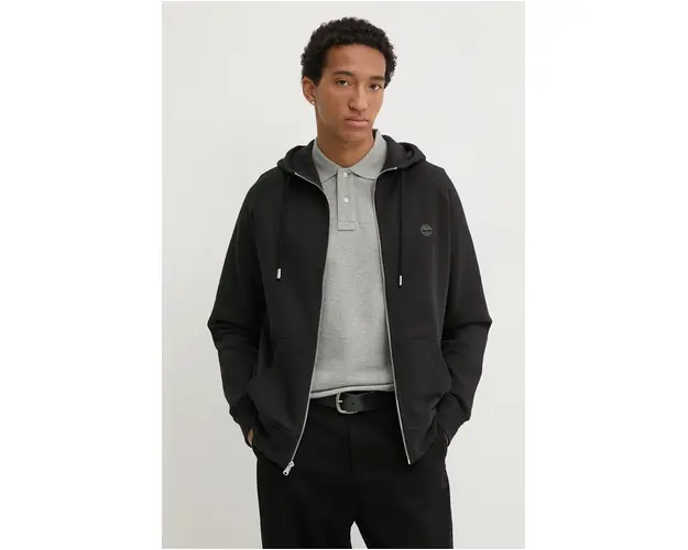 Timberland bluza barbati, culoarea negru, cu gluga, neted, TB0A2BNBX651
