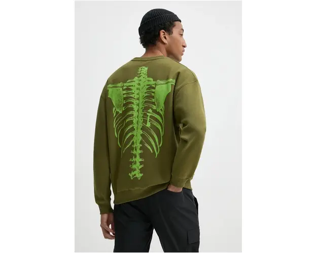 Zoo York bluza barbati, culoarea verde, cu imprimeu, 60200005