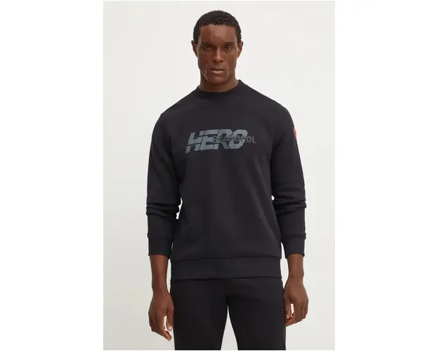 Rossignol hanorac de bumbac HERO barbati, culoarea negru, cu imprimeu, RLNMS03