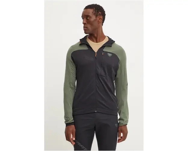 Dynafit hanorac Speed Polartec culoarea verde, cu gluga, modelator, 08.0000071494