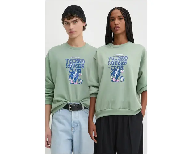 Kaotiko bluza culoarea verde, cu imprimeu, AP022-01-M002