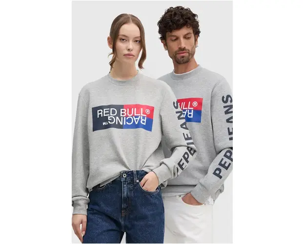 Pepe Jeans bluza Red Bull Racing x Pepe Jeans culoarea gri, cu imprimeu, RU580007