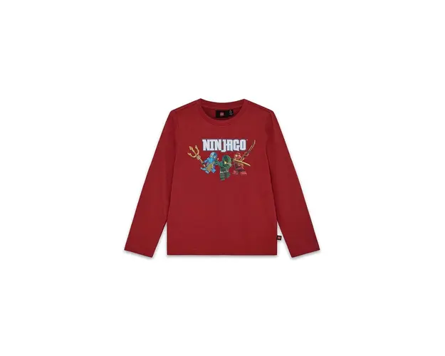 Lego longsleeve din bumbac pentru copii LWTANO 620 culoarea bordo, cu imprimeu, 12011307