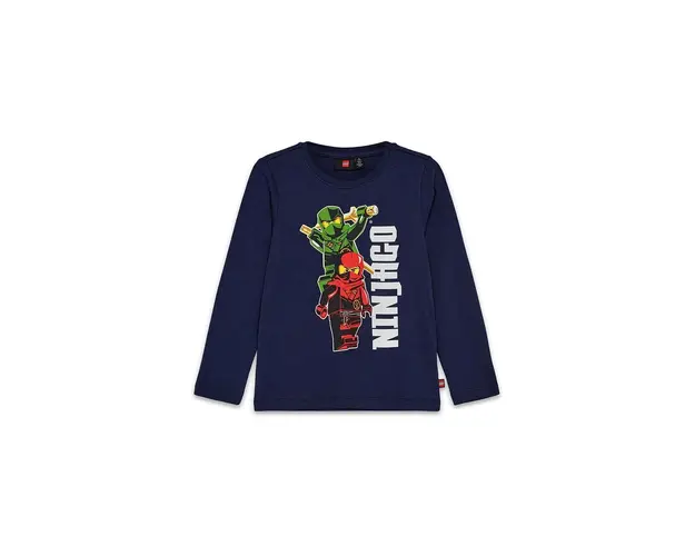 Lego longsleeve din bumbac pentru copii LWTANO 607 culoarea albastru marin, cu imprimeu, 12011317