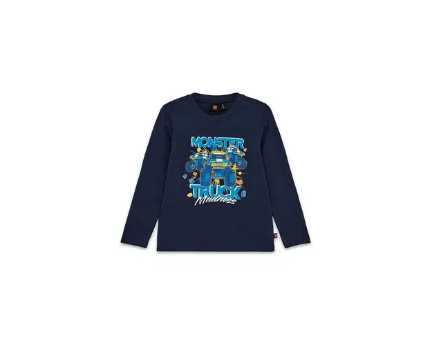 Lego longsleeve din bumbac pentru copii LWTANO 610 culoarea albastru marin, cu imprimeu, 12011321