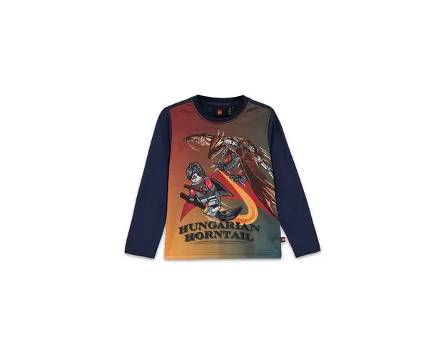 Lego longsleeve din bumbac pentru copii LWTANO 706 culoarea galben, cu imprimeu, 12011280