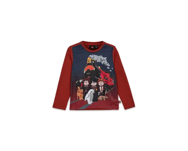 Lego longsleeve din bumbac pentru copii LWTANO 706 culoarea bordo, cu imprimeu, 12011280