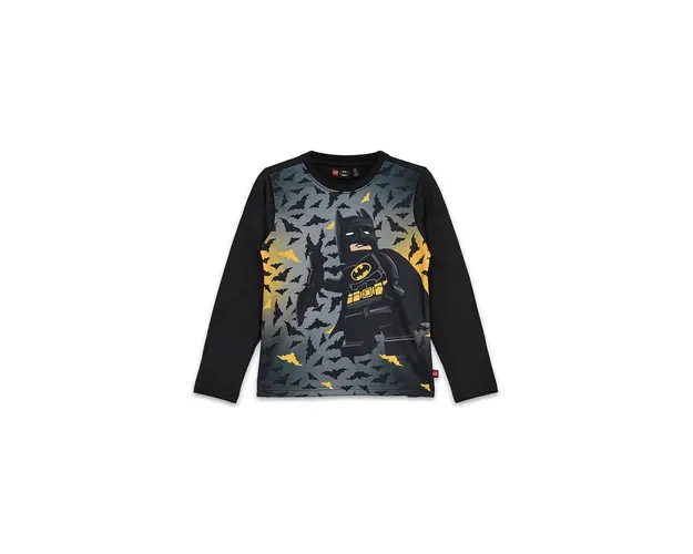Lego longsleeve din bumbac pentru copii LWTANO 601 culoarea negru, cu imprimeu, 12011310