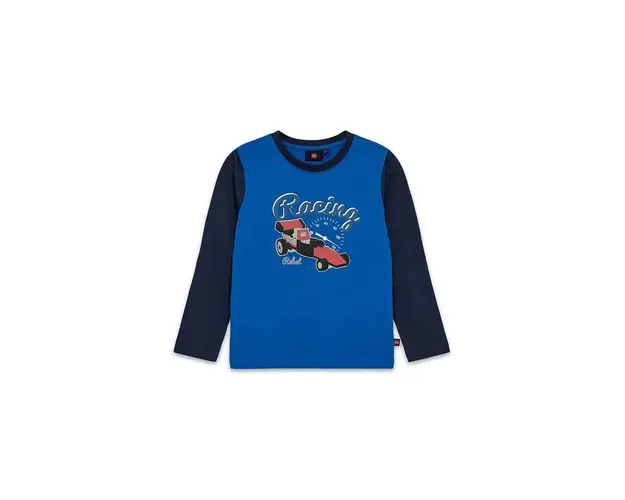 Lego longsleeve din bumbac pentru copii LWTANO 710 culoarea albastru marin, cu imprimeu, 12011354