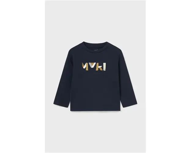 Mayoral longsleeve din bumbac pentru bebelusi culoarea albastru marin, cu imprimeu, 108