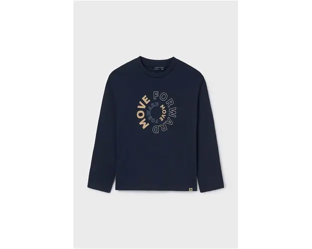 Mayoral longsleeve din bumbac pentru copii culoarea albastru marin, cu imprimeu, 842