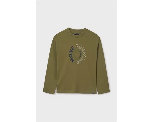Mayoral longsleeve din bumbac pentru copii culoarea verde, cu imprimeu, 842