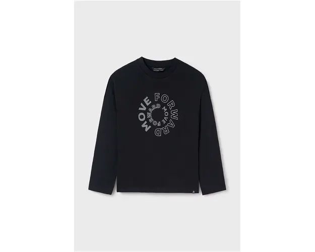 Mayoral longsleeve din bumbac pentru copii culoarea negru, cu imprimeu, 842