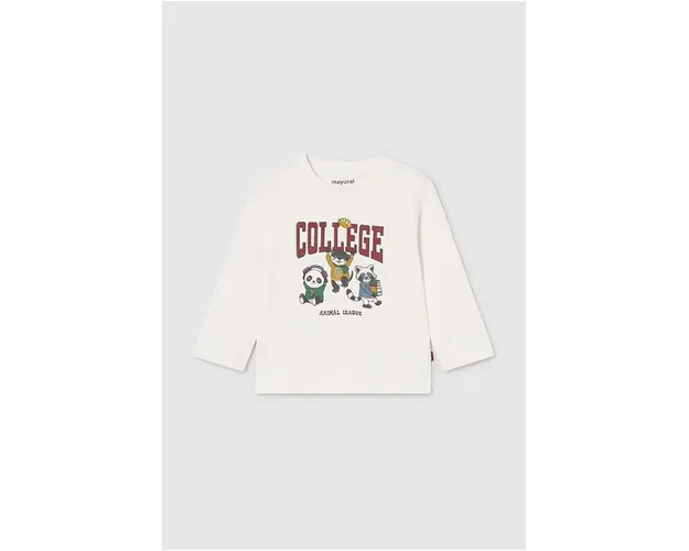 Mayoral longsleeve din bumbac pentru bebelusi culoarea bordo, cu imprimeu, 2032