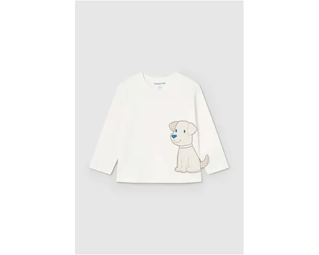 Mayoral longsleeve bebelusi culoarea bej, cu imprimeu, 2043