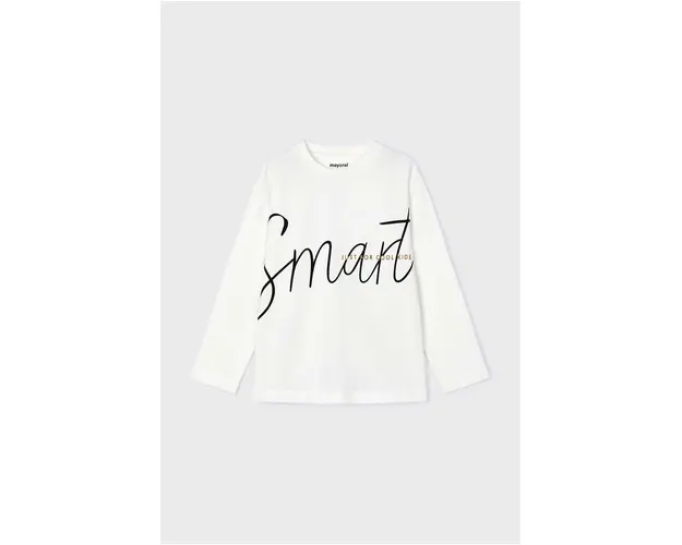 Mayoral longsleeve din bumbac pentru copii culoarea bej, cu imprimeu, 4039