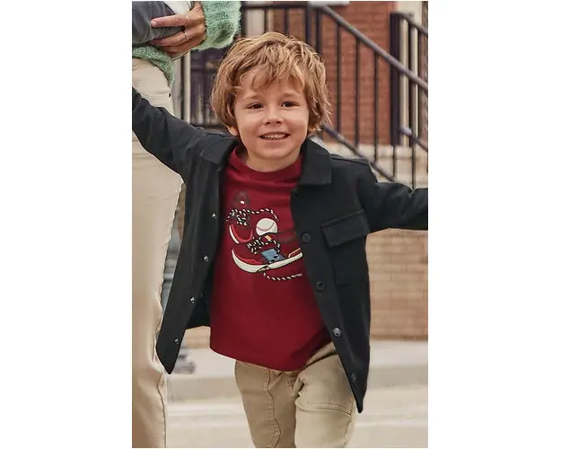 Mayoral longsleeve din bumbac pentru copii culoarea bordo, cu imprimeu, 4040