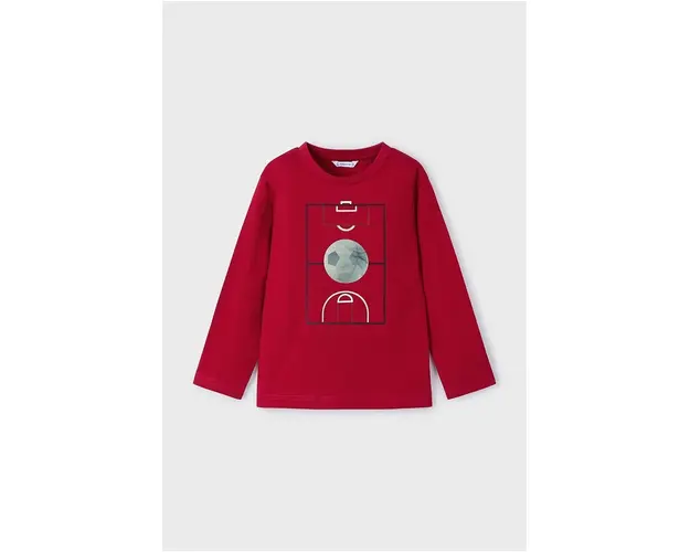 Mayoral longsleeve din bumbac pentru copii culoarea rosu, cu imprimeu, 4044