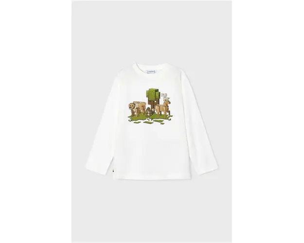 Mayoral longsleeve din bumbac pentru copii culoarea verde, cu imprimeu, 4054