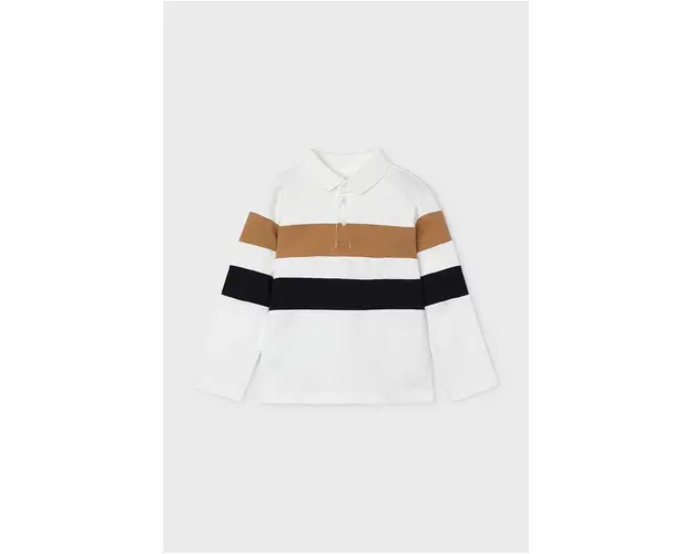 Mayoral longsleeve din bumbac pentru copii culoarea bej, cu imprimeu, 4103