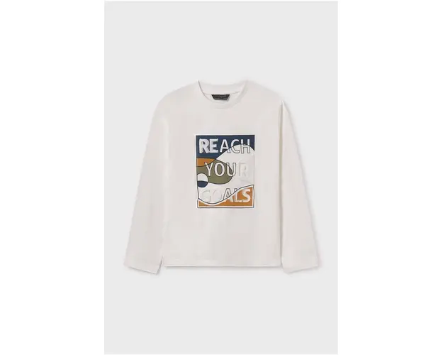 Mayoral longsleeve din bumbac pentru copii culoarea portocaliu, cu imprimeu, 7081