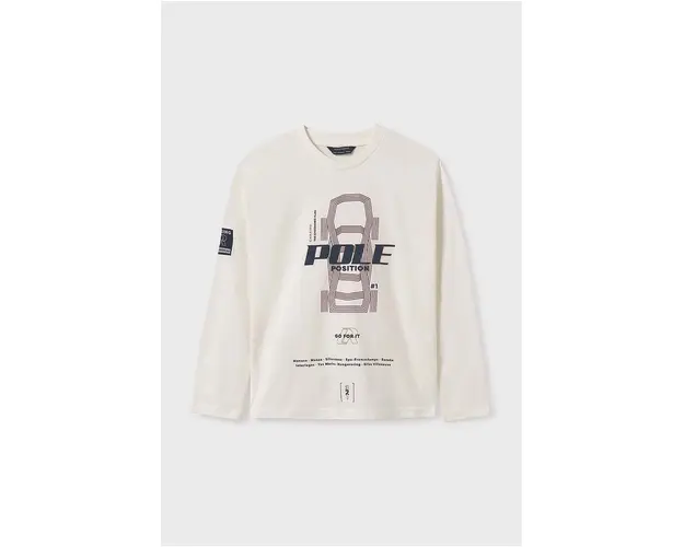 Mayoral longsleeve din bumbac pentru copii culoarea rosu, cu imprimeu, 7087