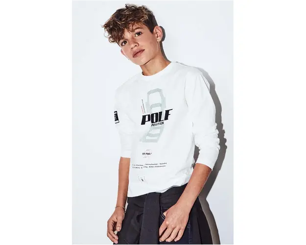 Mayoral longsleeve din bumbac pentru copii culoarea verde, cu imprimeu, 7087