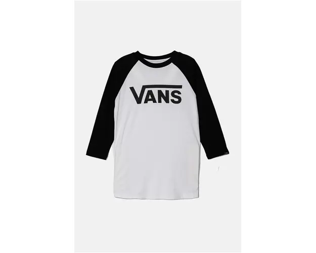 Vans longsleeve din bumbac pentru copii CLASSIC RAGLAN culoarea negru, modelator, VN0003P3BLK1