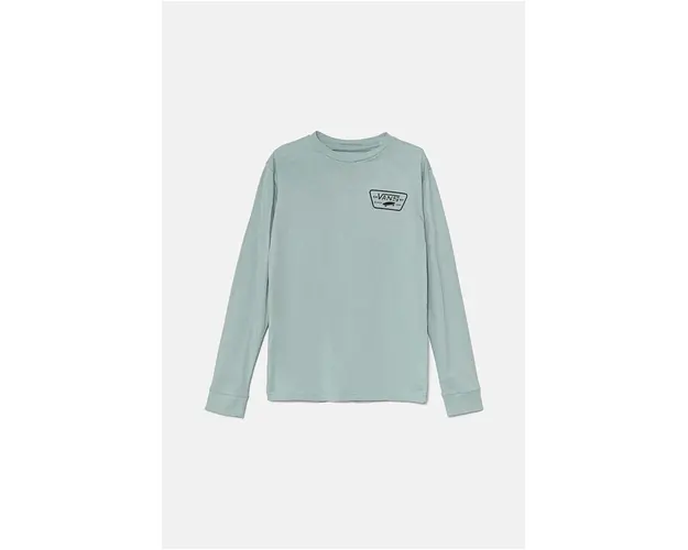 Vans longsleeve din bumbac pentru copii Full Patch Back culoarea turcoaz, cu imprimeu, VN000JCTDAZ1