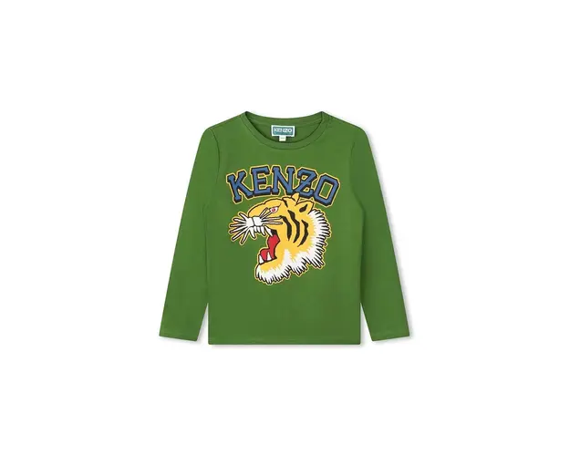 Kenzo Kids longsleeve din bumbac pentru copii culoarea verde, cu imprimeu, K60766