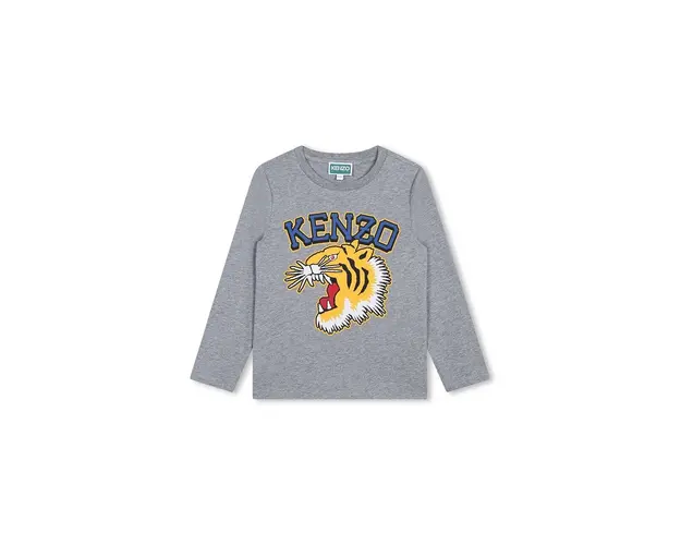 Kenzo Kids longsleeve din bumbac pentru copii culoarea gri, cu imprimeu, K60766