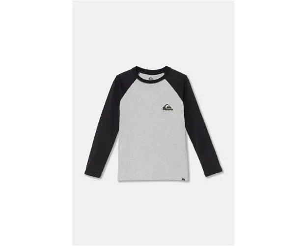 Quiksilver longsleeve din bumbac pentru copii COMP LOGO RAGLAN LS culoarea gri, modelator, EQBZT04738