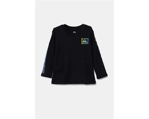 Quiksilver longsleeve din bumbac pentru copii REVIVAL LS culoarea albastru marin, cu imprimeu, EQKZT03554