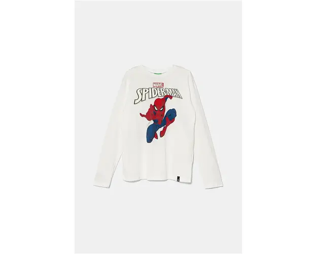 United Colors of Benetton longsleeve din bumbac pentru copii culoarea alb, cu imprimeu, 3ATNC10LV