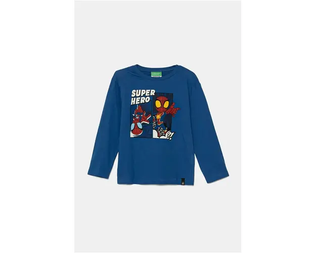 United Colors of Benetton longsleeve din bumbac pentru copii cu imprimeu, 3ATNG10GU