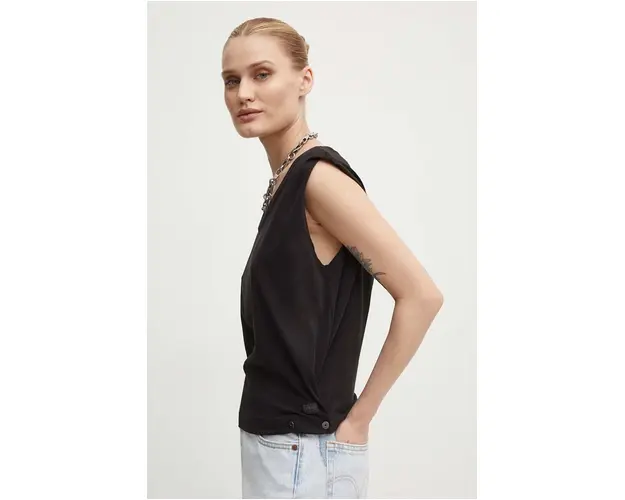 G-Star Raw top din bumbac culoarea negru, D24641-D601