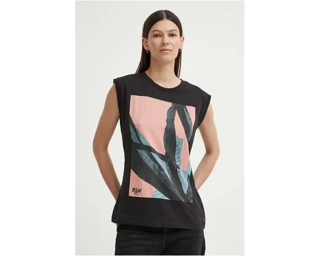 G-Star Raw top din bumbac culoarea negru, D24672-4107