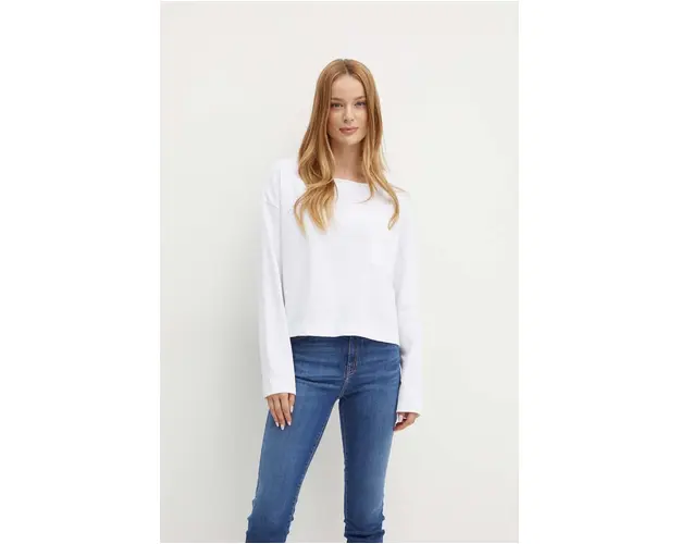 MAX&Co. longsleeve din bumbac culoarea alb, 2426946021200