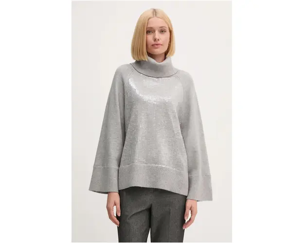 Joseph Ribkoff pulover femei, culoarea gri, cu guler, 244935