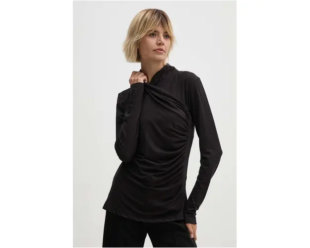 Joseph Ribkoff bluza femei, culoarea negru, neted, 243148