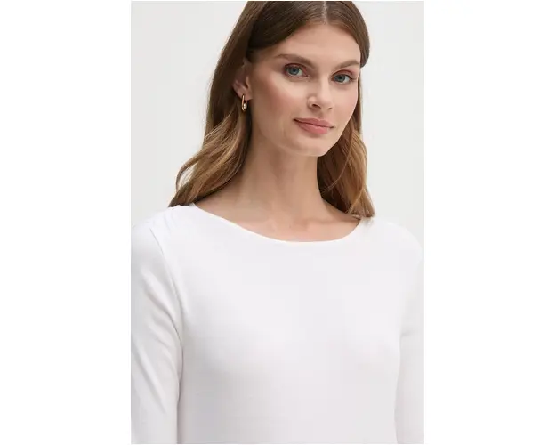 United Colors of Benetton longsleeve din bumbac culoarea alb, 3GA2D1082