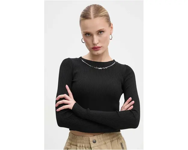 Diesel longsleeve M-ALEA femei, culoarea negru, A14314.0KMAT