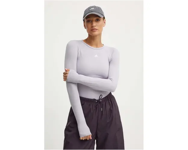 adidas Performance maneca lunga de antrenament Techfit culoarea violet, IX3262