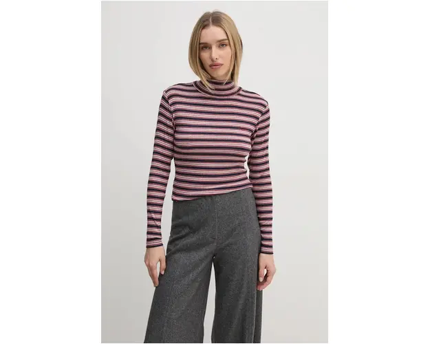 Pepe Jeans longsleeve EFELINA femei, culoarea rosu, cu turtleneck, PL505936