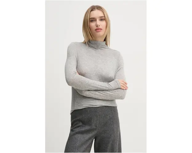 Pepe Jeans pulover ELVA femei, culoarea gri, light, cu turtleneck, PL505961
