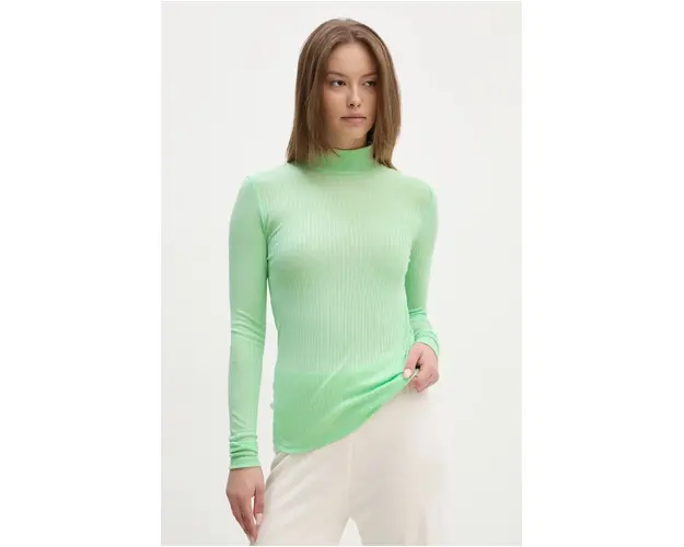 Pepe Jeans longsleeve FLORY femei, culoarea verde, cu guler, PL505978