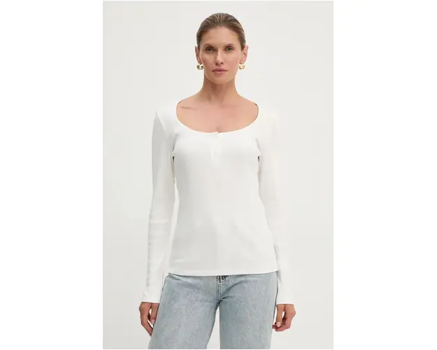 Marc O'Polo longsleeve DENIM femei, culoarea bej, 5000005231