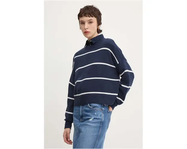 Hollister Co. pulover femei, culoarea albastru marin, KI350-4173