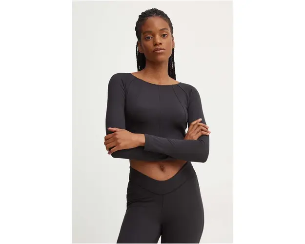 adidas Performance longsleeve de yoga Yoga culoarea negru, IS6714