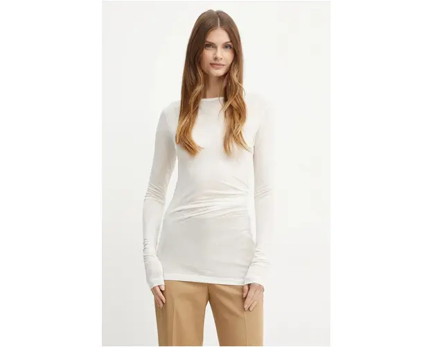 MAX&Co. longsleeve din amestec de lana culoarea bej, 2426976013200